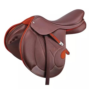 Selle de cheval Western confortable et durable en cuir véritable gaufré, avec assise amortissante et arceau en bois, couleur/taille personnalisable - Product Image 5