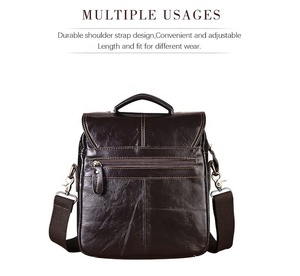 New Arrival High Quality Genuine Leather Handmade Eco-friendly Lightweight Waterproof Zipper Crossbody <b>Messenger</b> <b>Bag</b> Unisex OEM - Product Image 2