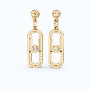 Pendientes Colgantes de Oro Blanco de 10K con Eslabones Ovalados y Diamantes Cultivados en Laboratorio, Certificados por IGI, Diseño de Marco Abierto, Joyería Fina para Fiesta - Product Image 6