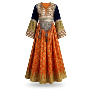 Premium Quality Afghan Heavyweight Kuchi Vibrant Floor Length Embroidered Afghan <b>Clothes</b> Afghan Kuchi <b>Handmade</b> Dresses - Product Image 1