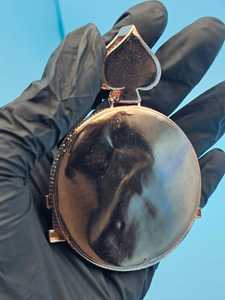 Colgante Circular de Lujo Personalizado con Nombre Estilo Bali, Chapado en Oro de 18K, Plata 925, Estilo Hip Hop, con Moissanita VVS, Bicolor - Product Image 6