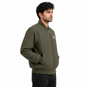 Chaqueta Bomber Personalizada, Ligera, con Cierre Frontal, Ribete de Punto, Estilo Urbano Y2K, Chaquetas para Hombre, Venta al Por Mayor, Fabricante de Ropa OEM - Product Image 2