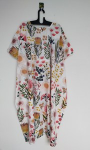 Vestido Kaftán de Algodón Hecho a Mano en India, Túnica Kimono de Corte Holgado para la Playa - Product Image 3