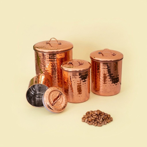 Luxury 4-Piece Copper Plated Stainless Steel Kitchen Canister Set With Custom Chalkboard <b>Labels</b> Airtight Metal Food Storage Jar - Product Image 6