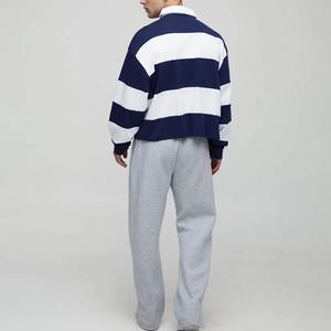 Pulls de rugby rayés en coton, col polo, manches longues, pour hommes, 100 % coton, coupe classique, vente en gros - Product Image 3