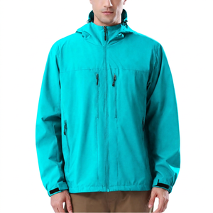 Blouson bomber pour homme, vert olive, à capuche, imperméable, coupe-vent, fermeture éclair, poches avant, vêtements de plein air formels, saison d'automne, coupe régulière - Product Image 5