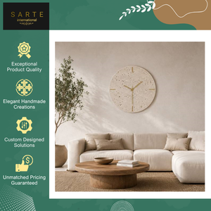 Meilleure horloge murale en marbre de luxe faite à la main, de style antique et moderne, ronde, épaisseur 25 mm, avec aiguilles, pour salon et décoration intérieure - Product Image 3