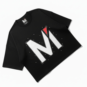 T-shirt imprimé surdimensionné en strass de qualité supérieure, 100 % coton, streetwear pour hommes, logo personnalisé, t-shirt graphique hip-hop - Product Image 4