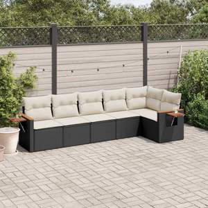 Conjunto de Sofá de Jardín de Ratán para Exteriores con Almacenamiento y Cojines para Muebles de Patio, Diseño Contemporáneo, Color Negro - Product Image 3