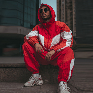 Men's 2-Piece lightweight Tracksuit Windbreaker Set Jogger <b>Rain</b> Waterproof Suit Men Zipper <b>Rain</b> <b>Jacket</b> Street Windbreaker Pants - Product Image 1