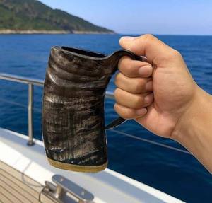 แก้วกาแฟทำมือจากเขาควายธรรมชาติ สไตล์ไวกิ้ง หรูหรา เป็นมิตรกับสิ่งแวดล้อม พรีเมียม - Product Image 1