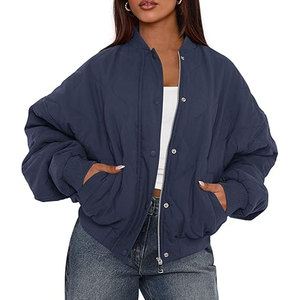 Winter <b>Womens</b> Woven Bomber <b>Jacket</b> 2025 Top Selling Customizable Lightweight Outerwear Stylish Casual <b>Flight</b> Streetwear - Product Image 3