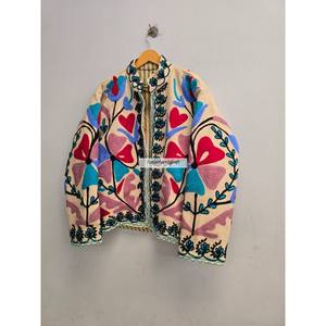 Chaqueta Suzani de algodón para mujer, bordado uzbeco, chaqueta corta unisex, chaqueta informal hecha a mano para mujer, chaqueta estilo boho chic - Product Image 4