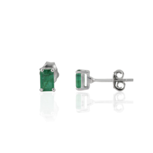 Wholesale Trendy Octagon Cut Natural <b>Emerald</b> May Birthstone Minimal <b>Stud</b> Earrings For Women's Everyday Wear - Product Image 3