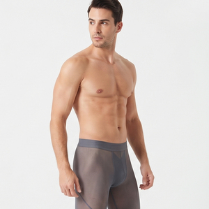 Leggings de malla transparente de longitud completa para hombre, color sólido, cintura elástica, pantalones ajustados transparentes, ligeros y elásticos - Product Image 5