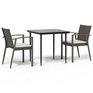 Conjunto de Comedor de Jardín de Ratán PE Marrón Resistente - Product Image 2