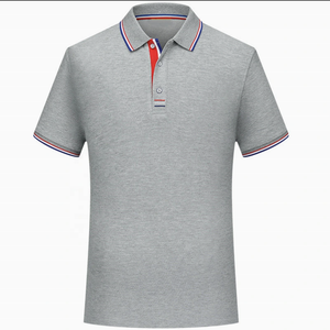 2024เสื้อยืดผู้ชายผ้าคอตตอน100% ระบายอากาศแห้งเร็วเสื้อโปโลผ้าถักนุ่มสีพื้น - Product Image 1