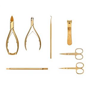 Présentation du kit d'outils professionnels avancés pour les artistes ongulaires et les manucures, ciseaux à lame incurvée en acier inoxydable - Product Image 1