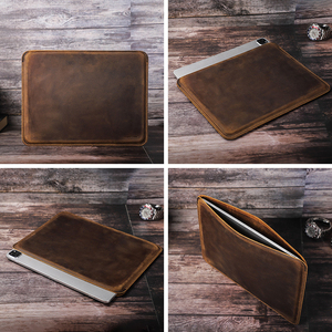 Genuine Leather Tablet Sleeve Tablet Pouch Brown Soft Protective Case for Tablet Business Travel Tablet Case Leather - Product Image 5