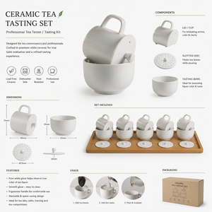 Juego de Degustación de Té Profesional de Cerámica Blanca/Probador de Té/Juego de Prueba de Té de Cerámica/Kit de Degustación de Té - Product Image 2