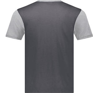 T-shirt décontracté surdimensionné à col rond pour homme, imprimé sur mesure, en tissu éponge coton/bambou à motif uni, manches courtes - Product Image 4