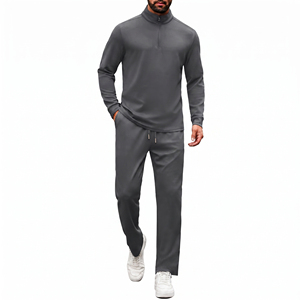 Conjunto Deportivo Formal para Hombre, 100% Algodón, Manga Larga, Cierre de Cremallera, Ropa de Otoño, Transpirable, Cuello Alto Tejido - Product Image 6