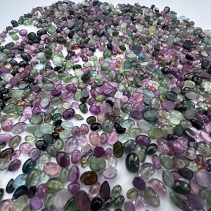 Lote de Gemas de Turmalina Natural Multicolor, Calidad AAA, Cabujón Pulido, Forma Redonda, Ovalada, Pera, Marquesa, de 4mm a 10mm, Piedras Sueltas - Product Image 3