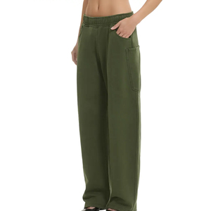 Unisex <b>Baggy</b> <b>Trousers</b> Wide Leg Sweatpants Streetwear Loose Fit Custom Embroidery Printing Logo OEM Supplier Canvas Fleece Lining - Product Image 3