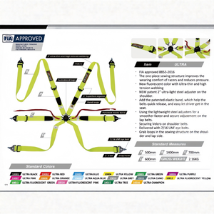 Ceinture de sécurité pour voiture de performance TBRACING, marque privée, vente en gros, avec 7 boulons à œil 16 UNF, boucles de maintien et ajusteurs lisses - Product Image 5