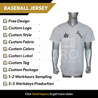 Maillot de baseball unisexe personnalisé à manches courtes, col en V, fermeture boutonnée, impression sublimée brodée sur le devant, 100 % polyester, séchage rapide