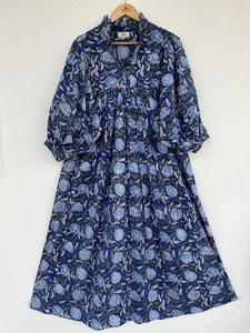 Femmes filles imprimé pur coton Maxi robe indien bloc imprimé décontracté été soirée à la mode en gros longue Midi en vrac - Product Image 3