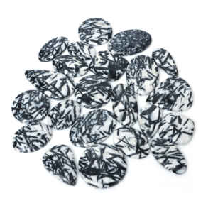 Cabujón de Cristal de Hornblenda Natural con Reverso Plano, Tamaños y Pesos Variados, Gema Suelta Natural para Joyería y Artesanía con Cristales - Product Image 4