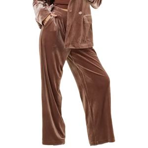 2025 femmes velours velours Flare empilé pantalon surdimensionné respirant broderie conception personnalisée en gros hiver vêtements de rue - Product Image 1