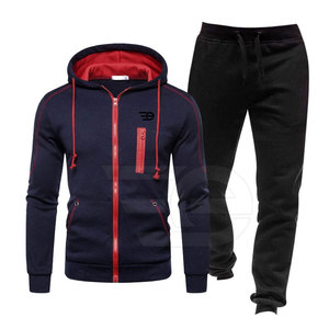 Ensemble de survêtement décontracté tendance pour homme avec capuche et cordon de serrage, en tissu respirant uni, idéal pour l'entraînement et le fitness - Product Image 5