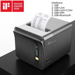 Impresora térmica de recibos, dispositivo de impresión inalámbrico de 80mm, color azul, para escritorio