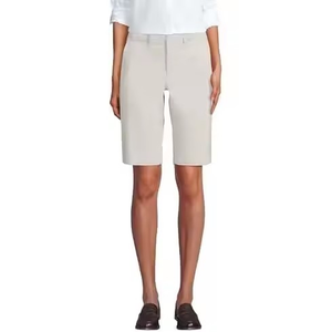 Shorts chino pour femme à taille élastique de 12 pouces, coupe classique, respirant, en tissu Oxford 100 % coton avec poches – Vente en gros directe usine - Product Image 4