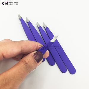 Pince à épiler pour sourcils RMI High Product Combo, pointe argentée, revêtement en poudre mate violette, ensemble de pinces à épiler pour sourcils - Product Image 5