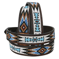 Maßgefertigter Gürtel aus echtem Western-Rindsleder mit Perlen und Nietenverzierung, Premium-Qualität, Modegürtel, exportiert aus Indien.