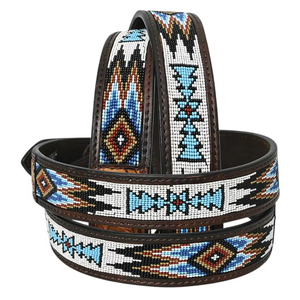 Custom Genuine Western Cowhide Leather Beaded <b>Belt</b> with <b>Stud</b> Design Premium Quality Fashion <b>Belt</b> Exported from India - Product Image 5