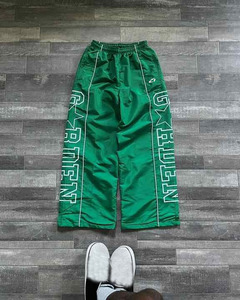 Green <b>Men's</b> Sweatpants With White Side Stripe Elastic Waist Printed Casual Lightweight Polyester Breathable Fabric - Product Image 3