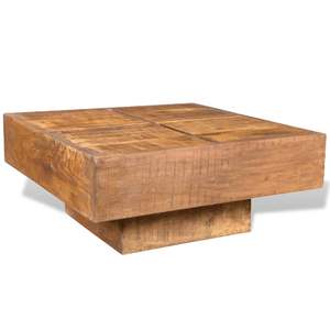 Mesa de Centro Pequeña y Resistente de Madera de Mango Marrón Sólido - Product Image 5