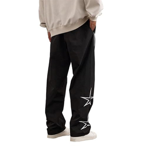 Pantalones de chándal Y2K extragrandes para hombre, estilo holgado, de pierna ancha, con ribetes, estilo streetwear, tipo paracaídas - Product Image 3