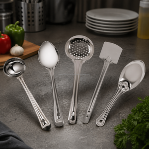 Stainless Steel Serving Spoon Mirror Finish Long Handle Premium Kitchen <b>Tool</b> Catering Export Supplier - Product Image 3