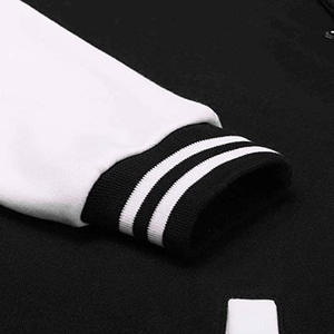 OEM Custom Letterman Bomber <b>Jacket</b> for <b>Men</b> <b>White</b> Black Baseball Versity <b>Jackets</b> with Chenille Embroidery Winter Wool Fabric - Product Image 4
