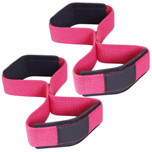 Sangle de soutien du poignet réglable en polyester écologique rose avec fermeture auto-agrippante antidérapante unisexe pour l'entraînement musculaire et la musculation - Product Image 5