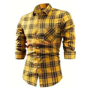 Nuevas Camisas de Franela para Hombre, de Lana, Transpirables, Tejidas, de Manga Larga, Tallas Grandes, Estilo Casual, Personalizadas, al por Mayor, OEM - Product Image 1