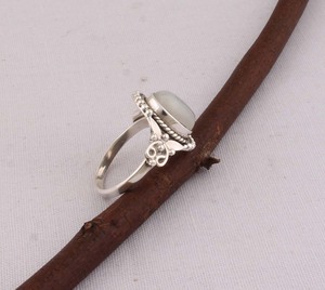 Natural Rainbow Moonstone <b>Ring</b> 925 Sterling Silver Vintage Style Blue Fire Gemstone <b>Ring</b> for Women Handcrafted <b>Boho</b> Fine Jewelry - Product Image 6