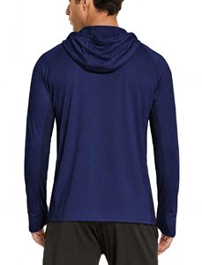 เสื้อฮู้ดตกปลาสำหรับผู้ชาย ผ้าโพลีเอสเตอร์ 100% ป้องกันแสงแดด UPF 50+ น้ำหนักเบา พร้อมหน้ากากในตัว - Product Image 2