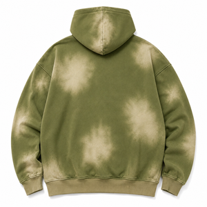 Sweat à capuche unisexe Premium Olive Sun Fade à impression numérique, coupe oversize streetwear, grammage lourd, style vintage et coupe carrée, vente en gros - Product Image 3