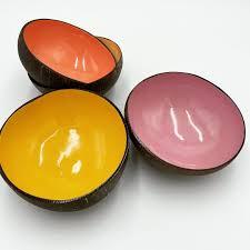 Bol en coquille de noix de coco laquée naturelle, écologique, fait main, décoratif, pour servir des fruits et des salades, vaisselle végétalienne biologique, cadeau - Product Image 6